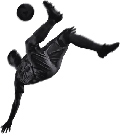Footballer mid overhead kick